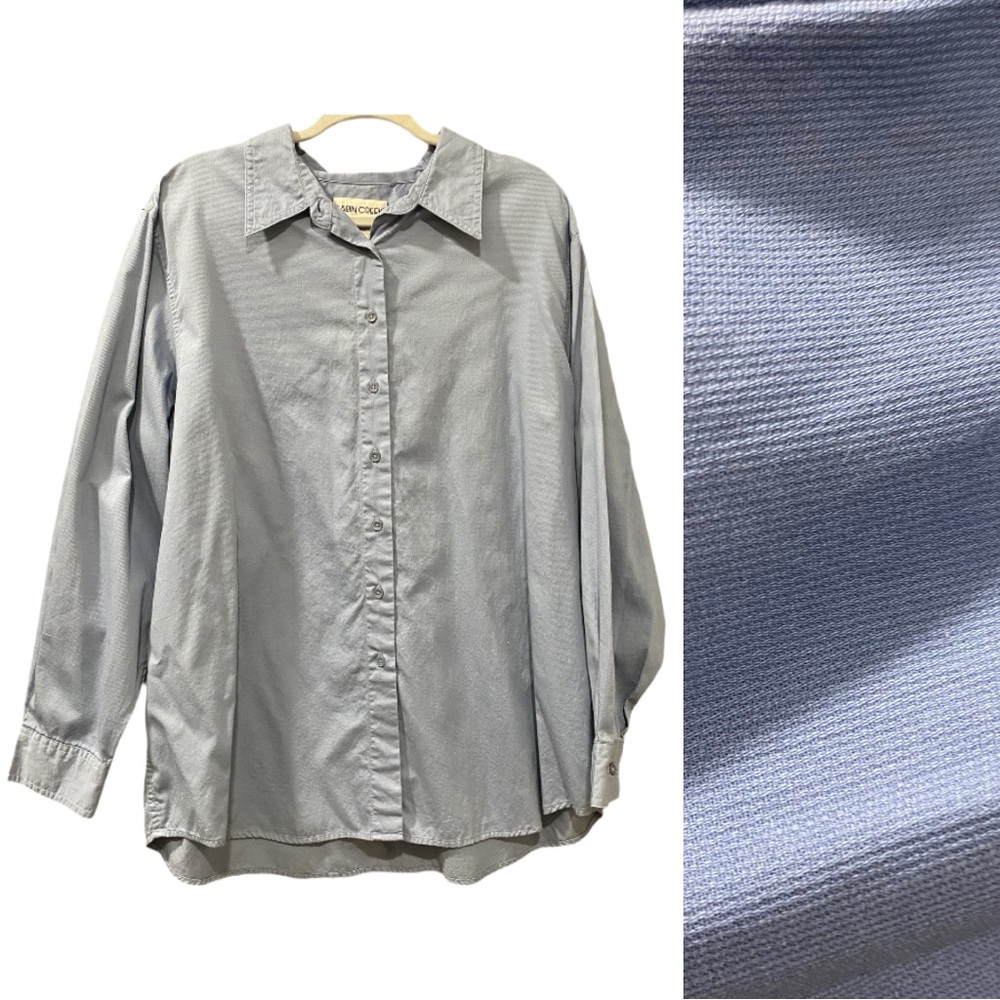 Cabin Creek Blue Twill Button-Down Shirt Size 2X 100% Cotton‎ Casual Normcore